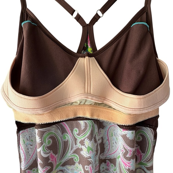 ATHLETA | SHOREBREAK SWIM DRESS LIKE NEW BROWN & PINK PAISLEY | LARGE - Picture 7 of 11